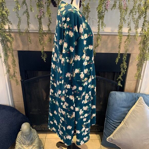 LuLaRoe Women's S RARE strawberry blossom yellow bird Sarah open front duster - Picture 3 of 8